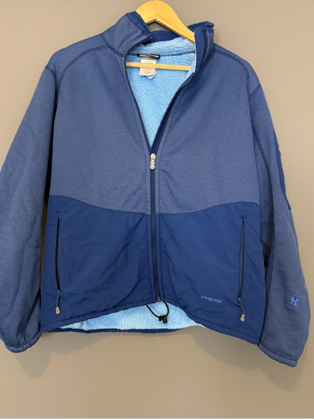Patagonia Women’s L Blue Synchilla Fleece Jacket Full Zip Outdoor Gorpcore